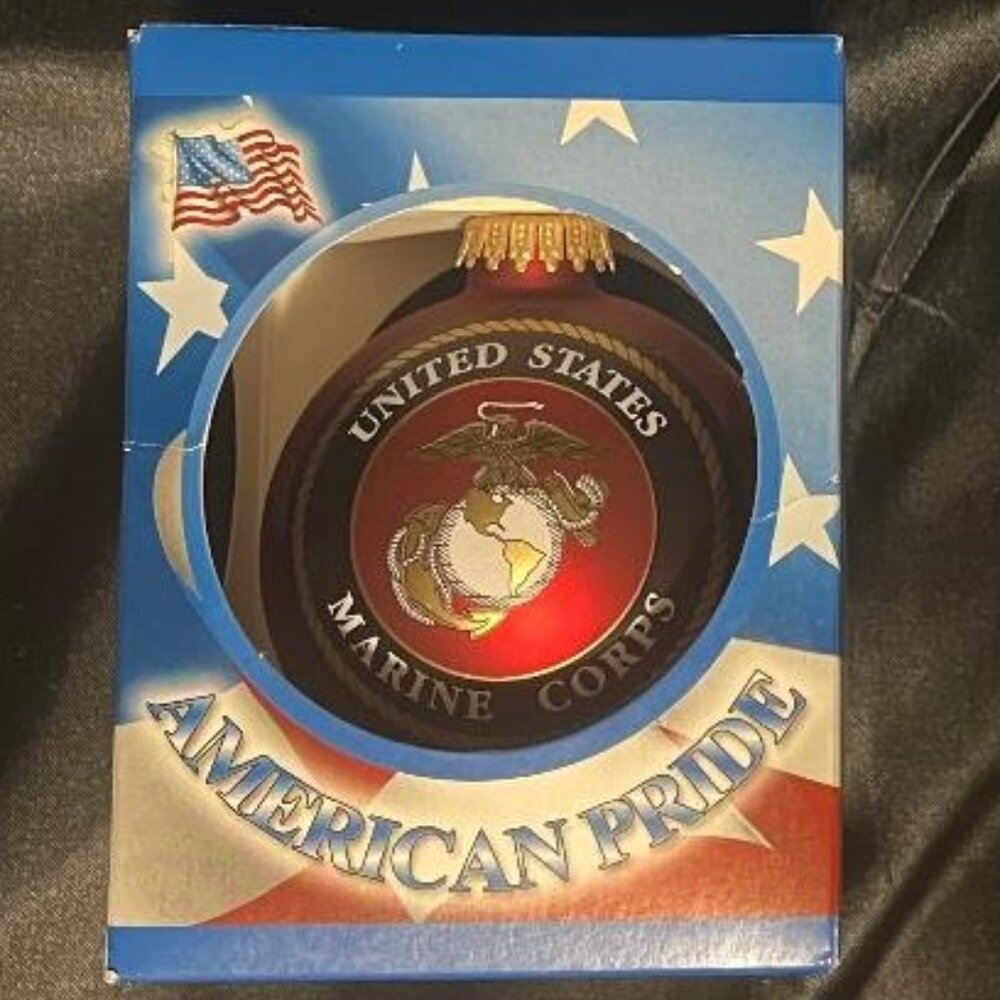 AMERICAN PRIDE US MARINE CORPS CHRISTMAS HOLIDAY BULB TYPE ORNAMENT DECORATION - Picture 4 of 14